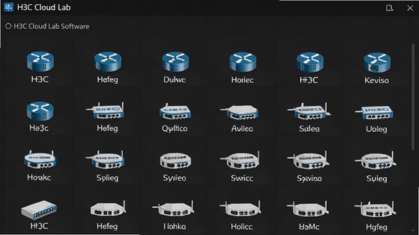 H3C Cloud Lab�������豸����ѡ���б���չʾ����H3C·�����ͽ������ͺţ����ƺ�ͼ���������룬������