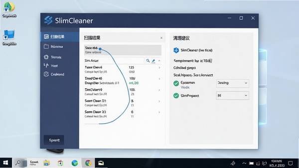 һ��չʾSlimCleaner��������Windows���������еĽ�ͼ������������ʾ��ɨ�������͡��������顱ģ�飬������ִ�������Ϊ�ɾ������滷��