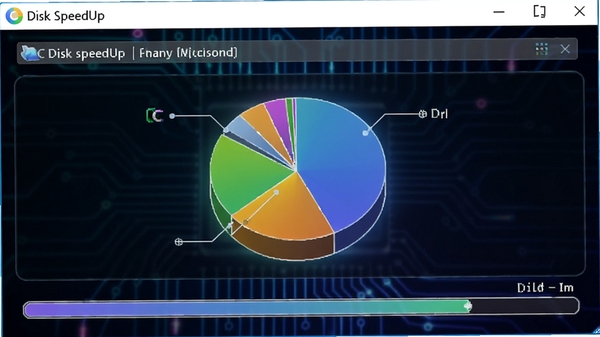 Disk SpeedUp�������ڶ�C�̽�����Ƭ��������������ʾ��ɫ��ͼ�ͽ�������ɫ���������Ƽ���ʮ��