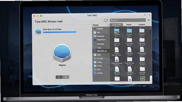 ������һ�����MAC���ݻָ�����������ĸ����Ʒ��ͼ������Ϊ��ɫMacBook Pro����̨����Ļ��������ʾ����ɨ����̵Ľ��������ļ������б���������רҵ�Ҵ�����ɫ�Ƽ���Ч