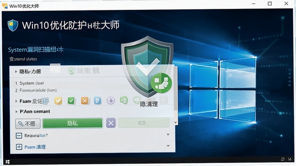 Win10�Ż���ʦ��ȫ�������ܽ��棬չʾϵͳ©��ɨ��������˽����ѡ�����ͼ���ʾ��ȫ״̬������Ƽ���ǿ