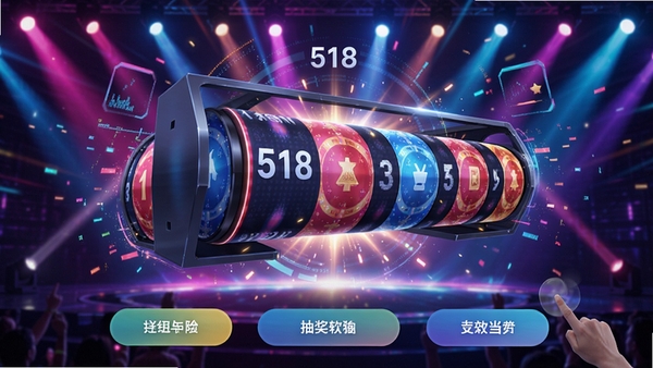 518�齱����������չʾͼ������ΪѤ������̨�ƹ�Ч������������ʾ3D�����齱��������������ִ������ܰ�ť������ɫ��������ͻ�����������齱�ĳ�������Ƽ��С�