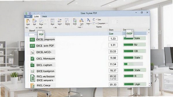 һ��չʾEXCELתPDF��Ѱ�����ת�����ܵĽ�ͼ�������ж��Excel�ļ�����ק���������棬�б���ʾ�ļ����ơ���С��ת��״̬������Ϊ�����İ칫������ǿ����������������Ч�ʡ�