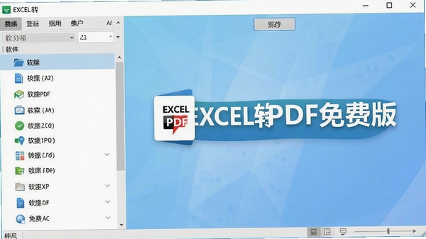 һ��չʾEXCELתPDF��Ѱ�����������ĸ����ͼ�����������ˣ����Ϊ�ļ��б����Ҳ�Ϊת����ť������Ϊǳ��ɫ���䣬������רҵ���ִ���ͻ���������ơ�EXCELתPDF��Ѱ桱��LOGO��