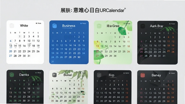 ��Ψ��������URCalendar������Ƥ��չʾ��չʾ���ֲ�ͬ��������Ƥ����������Լ�ס��������������̡����ڻҵȣ������ڽ����У�����Ϊǳ��ɫ��ͻ�����Ի����ƹ���