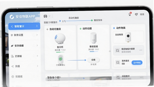��������APP������������ҳ�棬չʾ��ͬ�����豸֮����Զ������������붯���༭���棬��������ֱ��