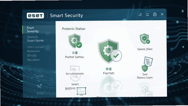 һ��չʾEset Smart Security������ĸ����ͼ���������ִ�������״̬��ʾ��ɫ��ȫ������Ϊ��ɫ�Ƽ��з�Χ��ͻ�������İ�ȫ�ɿ�����