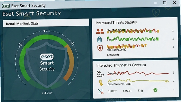 Eset Smart Security����ʵʱ���������ͼ��չʾʵʱ���״̬����������в��ͳ����Ϣ������������ɫ��������