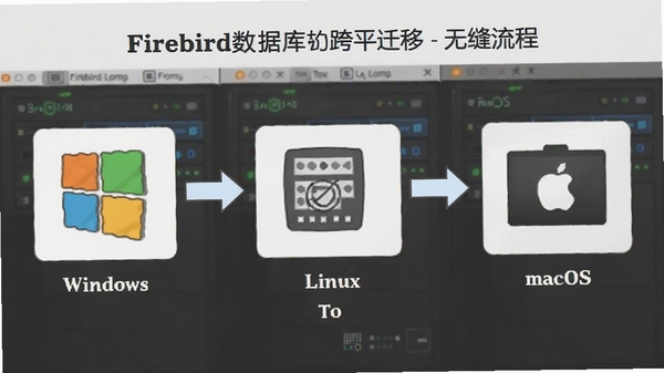 Firebird���ݿ��ƽ̨Ǩ������ͼ��չʾ��Windows��Linux�ٵ�macOS���޷��л�����