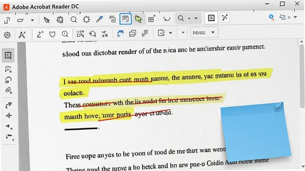Adobe Acrobat Reader DC ����ע��������д��������չʾ��һƪ���л�ɫ��������ɫɾ���ߺ���ɫ��ǩ��PDF���£������Ѻ�ֱ��