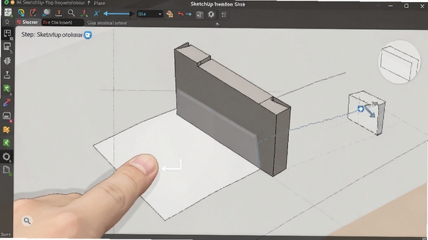 SketchUp������ģ������ʾ����ָ�϶�ƽ��������άǽ�壬����������������ӻ�����ѧ���