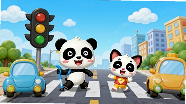 ������ʿ���а�ȫ���������棬ɫ��������ͨ����к��̵ơ������ߡ�С������Ԫ�أ�������è������������ڹ���·��������������ƺͳ��нֵ���������ܰ����ͯȤ��4k���壬�ʺ϶�ͯ������������ͼ