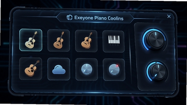 Exeyone Piano��ɫѡ����壬��������ͼ�꣬Ч������ť���Ƽ��н��棬����