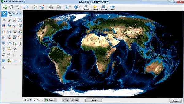 һ��SXEarth������ά���ֵ����������������ͼ����ʾȫ���ͼ�빤����