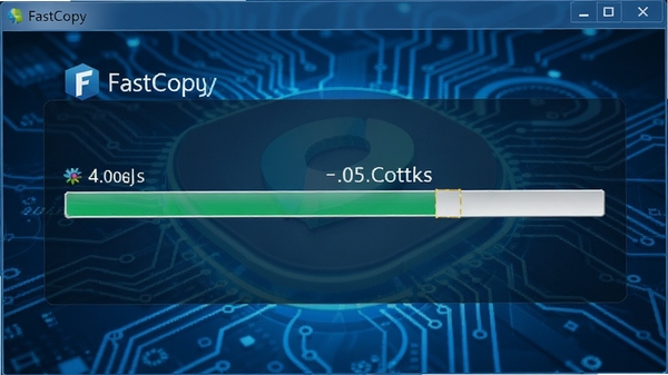 FastCopy�������ͼ����ʾ���ٸ��ƽ�����������Ϊ�Ƽ�����ɫ����ǿ����Ч���ȶ�