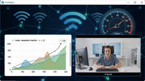 AnyDesk�����ٶȲ��Խ��棬չʾ���ӳ�����ͼ����������Զ���������������Ϊ�����ź�ͼ����ٶ��Ǳ��̣������Ƽ���ǿ��