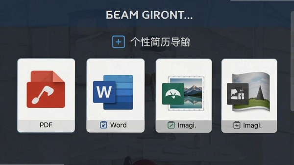 ���Լ���ģ�嵼��ѡ����棬��ʾPDF��Word��ͼƬ���ָ�ʽ