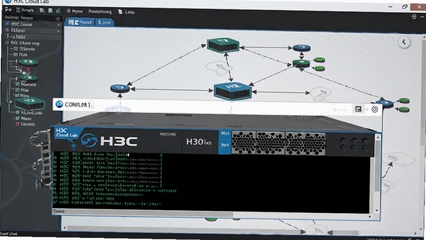 H3C Cloud Lab�������н��棬��ʾһ̨H3C·�����豸�����������ô��ڣ�����Ϊ��������ͼ��ͻ���豸�������ʵ��