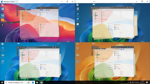 Windows������С���ִ��ڷ�������Ч������ʾ�ĸ��������������ڲ�ͬ����ɫ��Э��
