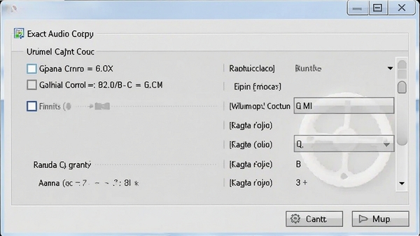 Exact Audio Copyʹ�û������ý��棬��ʾ����ƫ��У��ѡ��Ͷ�ȡģʽѡ��