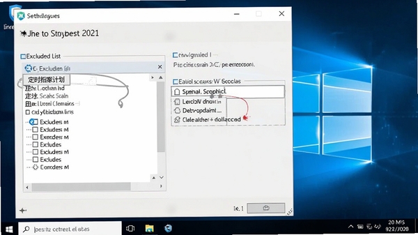 ľ��ר�� 2021 ���ý����ͼ��ͻ���ų��б��붨ʱɨ��ƻ�ѡ�����ΪWindows 10 ���棬չʾ�����ڵ��Զ˵�ʵ�����л���