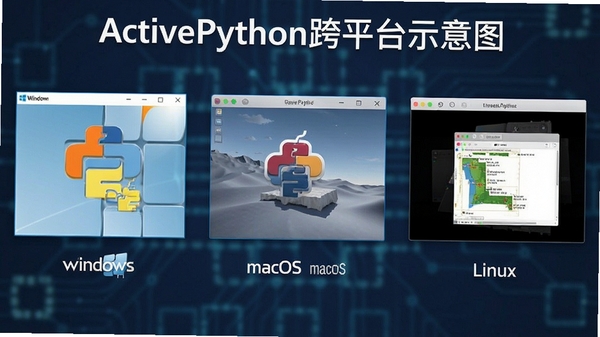 ActivePython��ƽ̨ʾ��ͼ���ֱ���ʾWindows��macOS��Linuxϵͳ�ϵ����д���