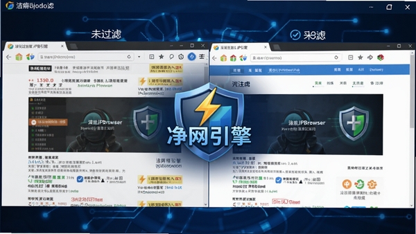 ��������JPBrowser�Ĺ����˹��ܽ��棬��ʾһ����ҳ�Ա�ͼ�����Ϊδ����ʱ�����ҹ�棬�Ҳ�Ϊ���˺�Ĵ���ҳ�棬����Ϊ����ɫ�Ƽ��У������С��������桱�������������������ͼ�ꡣ