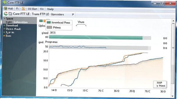 Core FTP LE���������б�����ʾ�ϴ����ؽ��Ⱥ��ٶ�����
