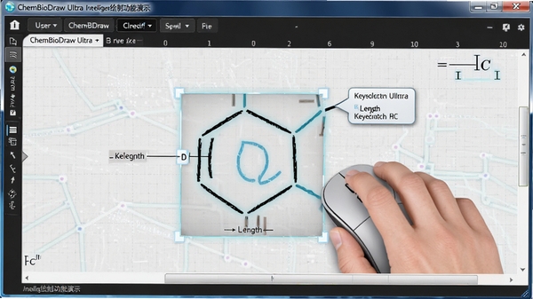 ChemBioDraw Ultra���ܻ��ƹ�����ʾ����ʾ�û�����ʹ�������ק���Ʊ����ṹ���������������ʾ�ͼ�����ע������Ϊǳ��ɫ���񣬿Ƽ���ǿ