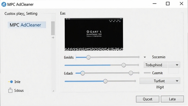 MPC AdCleaner�Զ��岥�����ý��棬��ʾ��Ļ�����졢���������ѡ��ĵ��ڴ���