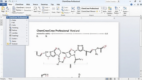 ChemDraw Professional��Word�ĵ��в��뻯ѧ�ṹʽ����ʾ����ʾWord�������е�ChemDraw����˵����ṹʽ��Ƕ���ĵ��У��Ű����ۡ�