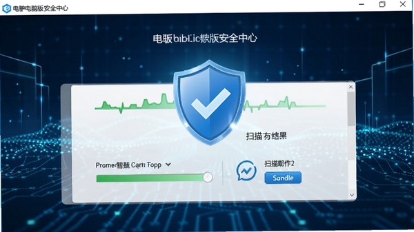 ��¿���԰氲ȫ���Ľ��棬��ʾ����״̬��ɨ��������ɫ����ͼ�꣬�Ƽ��б���