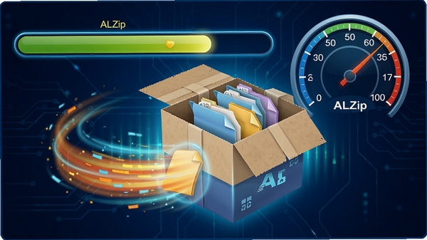ALZip����ѹ������ʾ��ͼ����̬Ч����ʾ�ļ����ٴ��������Ϊ���������ٶ��Ǳ��̣�ɫ�����������ָ�Ч����