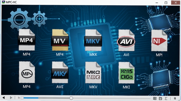 MPC-HC���������棬��������ʾ�����ͬ��ʽ����Ƶ�ļ�ͼ�꣬����MP4��MKV��AVI�ȣ���Χ�г��ֺ͵�·��Ԫ�أ��������ܽ�������������Ϊ�Ƽ�����
