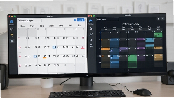 Calendarscope�����л���ͬ��ͼ�Ľ��棬��������ͼ������ͼ��չʾ��������ʱ��չʾ��������������ֱ��