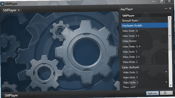 SMPlayer���������ý��棬��ʾӲ������ѡ�����Ƶ���ģʽ������Ϊ����ͼ���ѡ���б���