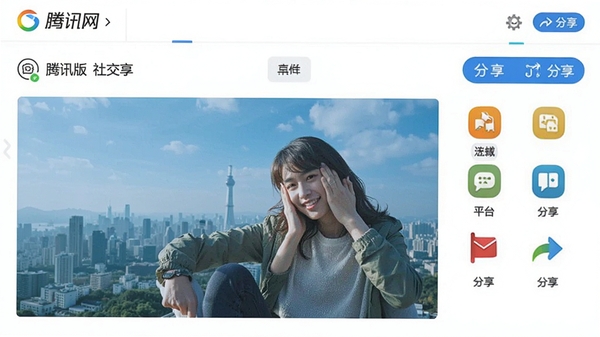 ��Ѷ��������罻�������棬չʾ���ɵĳ�ͼ��ʽ�ͷ���ƽ̨ͼ��