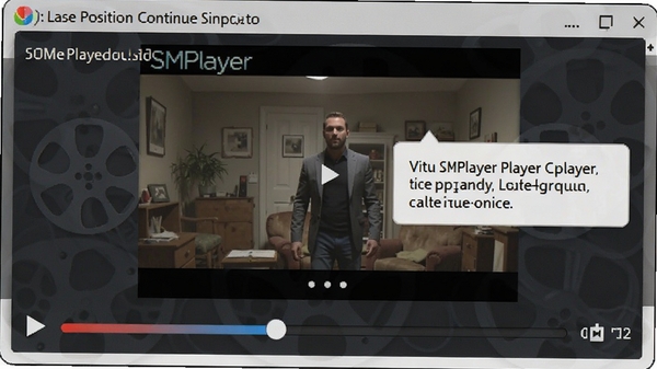 SMPlayer���ż��书��ʾ��ͼ����ʾ��Ƶ���ϴ�λ�ü������ţ����н���������ʾ��
