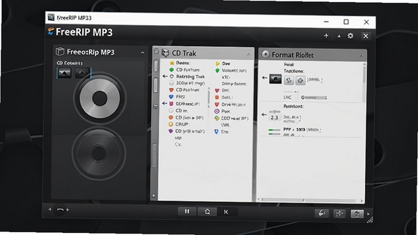 FreeRIP MP3��������Ԥ��ͼ��չʾ�����ڵ�CDץ��͸�ʽת�����ܲ��֣�����Ϊ�ִ�������ɫ���⣬ͻ��������רҵ�Ժ������ԡ�