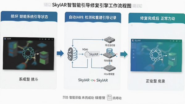 SkyIAR���������޸����湤������ͼ��������𻵵�ϵͳ����״̬���м���SkyIAR�Զ������ؽ�������¼�Ĺ��̣��Ҳ����޸���ɺ�������������棬��������רҵ��