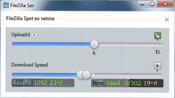 FileZilla�ٶ��������ý��棬��������ϴ��������ٶȣ�ʵʱ��ʾ��ǰ�ٶ�