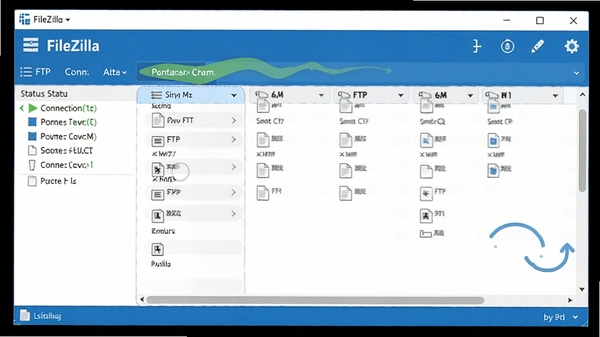FileZilla�������ͼ��չʾFTP����״̬���ļ��б�������������������ִ�����ɫ��Ϊ��