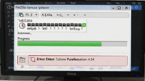 FileZilla��������е�״̬���棬��ʾ�ٶȡ����������Լ�������ʾ�Ľ������ʾ��ͼ