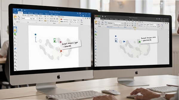 Office 365����ʵʱЭ���༭Word�ĵ��Ľ��棬��Ļ�ָ���ʾ��ͬ�û��ı༭������ע�����дʵ��