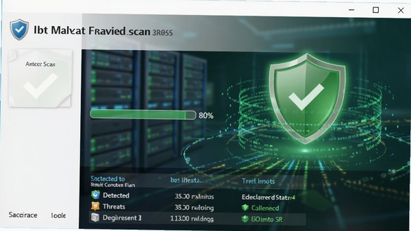 IObit Malware Fighter����ִ�п���ɨ��Ľ��棬ɨ���������ʾ�����80%���·�ʵʱ�г��Ѽ�⵽����в����������״̬������������ɫ����ͼ��������������Ч��͹�Ը�Ч��ȫ�ķ���������
