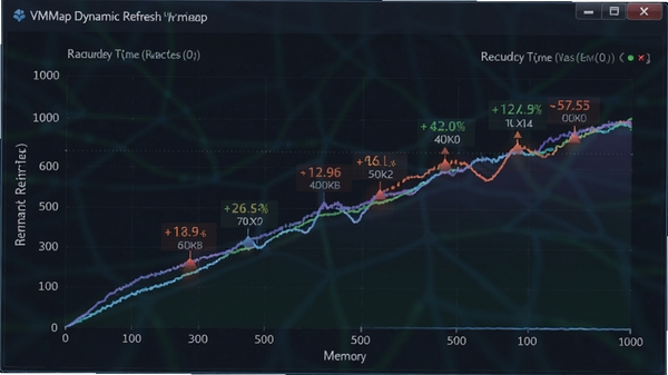 VMMap ��̬ˢ������ͼ����ʾ�ڴ���ʱ��仯���ߣ������ִ�����ʵʱ���������ĸо�