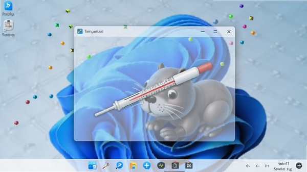 �����¶ȼ���win11ϵͳ�ϵ�����Ч��ͼ��չʾ͸����������ʽ