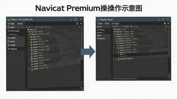 Navicat Premium����ʾ��ͼ��չʾ�������úͲ�ѯ���У���������