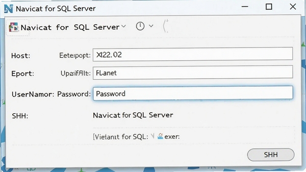 Navicat for SQL Server�������ý��棬��ʾ�������˿ڡ��û�������������SSHѡ��