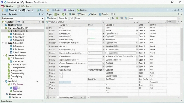 Navicat for SQL Server ͼ�λ����棬�������б����Ҳ������������ֶ����������ɼ���ɫ�����